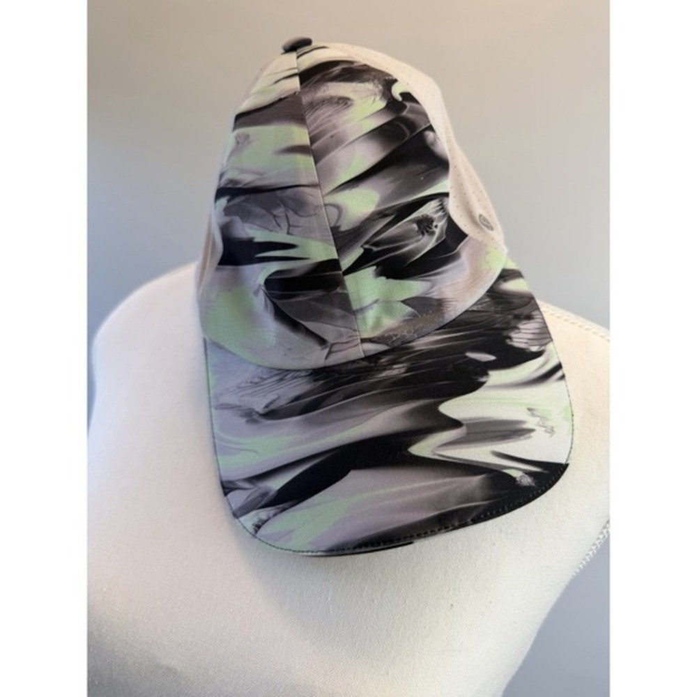Lululemon Fast & Free Black Run Hat Paint Glide Multi Women's One Size Pony Grey
